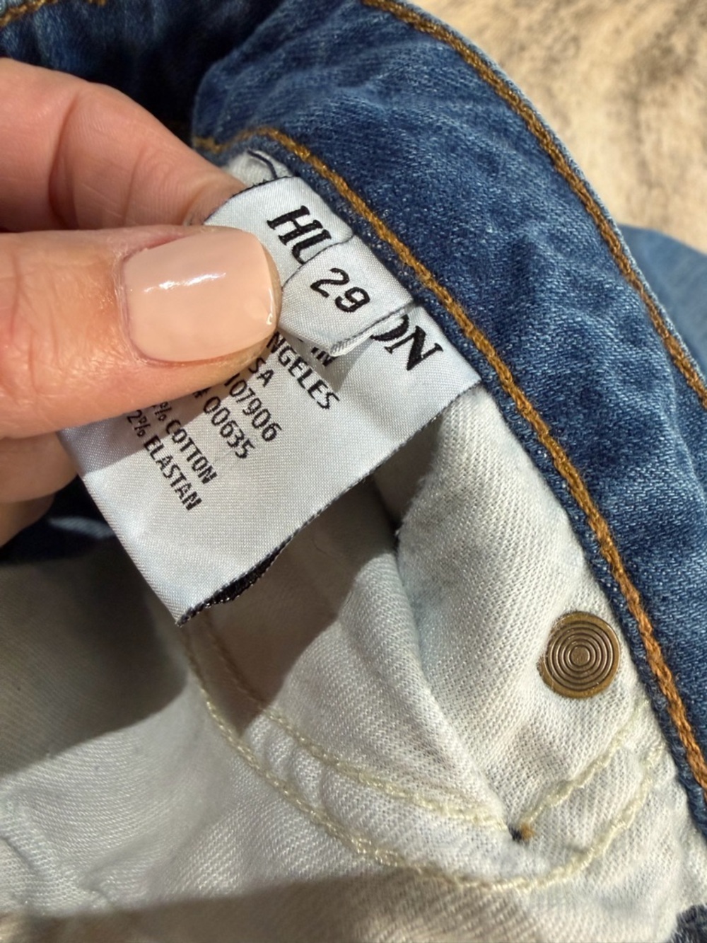 Hudson Jeans Made in USA Size 29 Straight Leg Cuffed Hem Flap Pocket Denim - Picture 10 of 15